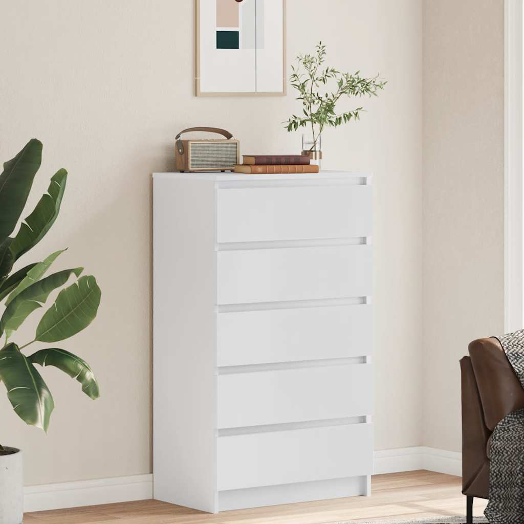 Schubladenschrank Weiß 60x36x103 cm Holzwerkstoff